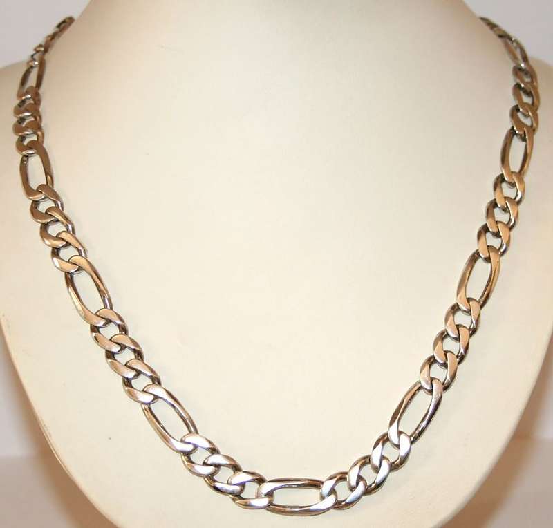 REDUCED MADLY - HUGE sterling silver CHAIN: 3+1 Figaro link, almost 12mm wide!