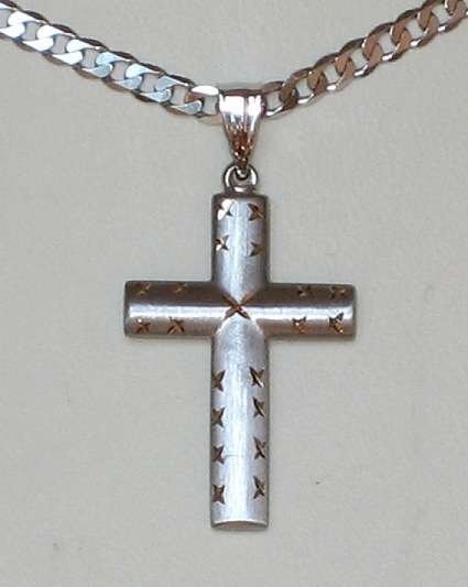 9ct white gold CROSS = REDUCED