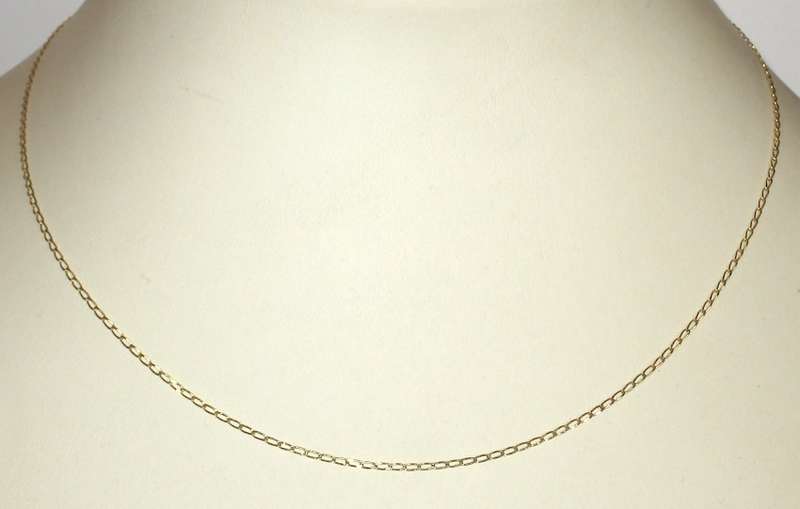 9k / 9ct gold CHAIN: long link, 1.2mm wide, 45cm