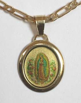 9ct gold Madonna Pendant - fine italian detail