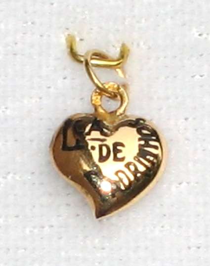 19.2k / 19.2ct Portuguese rose gold Enamelled HEART Charm / Pendant `Ouro Portugues`. Ready for you
