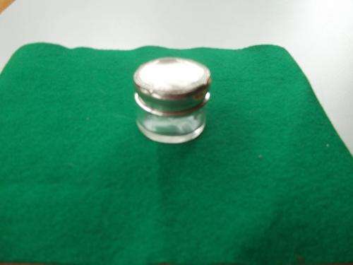 Silver hallmarked glass container