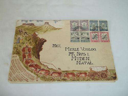 1838 -1938 Voortreller Centenary Commemorative cover of ox-wagon journey