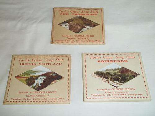 3 packets  of vintage photo souvenir fotos of Bonnie Scotland,Edinburgh & The Trossachs