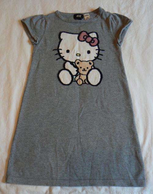 Grey H&M knitted Hello Kitty dress, size 4-6years