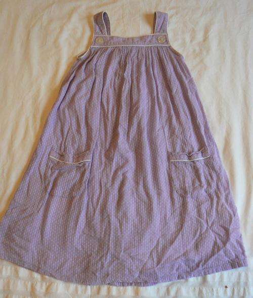 H&M light purple spotted dress with front pocket detail, size 6-7 years