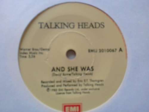 Talking Heads - And she was  ( 1985 SA released  7`  45 RPM single )