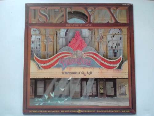 Styx - Paradise Theatre  ( 1981 SA released LP / NM ` First in SA LASER ETCHED RECORD)