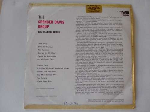 The Spencer Davis Group - The Second Album ( scace 1966 SA released LP EX  )
