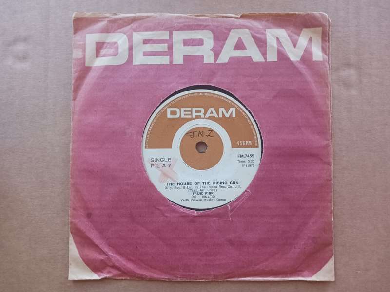 Frijid Pink - The House of the Rising Sun / Driving Blues ( scarce 1970 SA released 7` single )