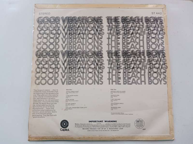 The Beach Boys - Good vibrations  ( 1970 SA released LP )