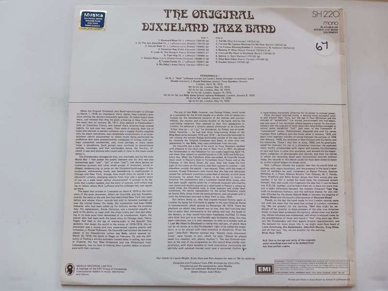 Original Dixieland Jazz Band - Dixieland Jazz Band ( 1968 UK Mono released NM /M-  LP )
