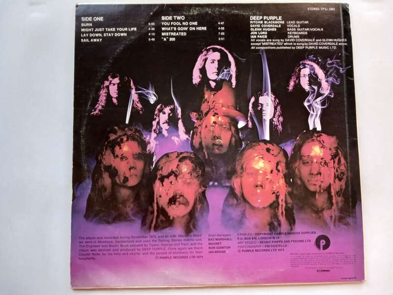 Deep Purple -  Burn  ( scarce 1974 SA released NM / M-  LP )