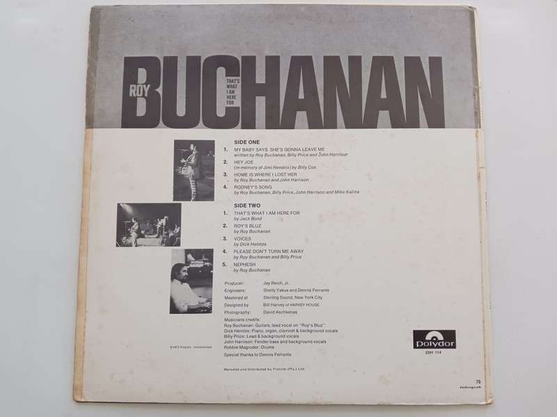 Roy Buchanan - That`s What I am Here For. ( Rare 1973 SA released LP album. electric blues )