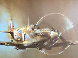 Spitfire Framed Vintage Print by Barnie AF Clark