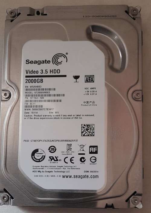 Seagate 2TB Video 3.5` SATA Internal Hard Drive SATA III 6 Gb/s interface