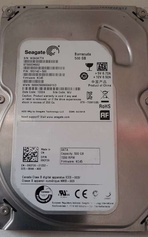 Seagate 500GB - 7200 - BarraCuda SATA Internal Hard Drive