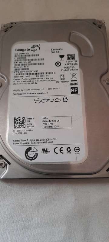 Seagate 500GB - 7200 - BarraCuda SATA Internal Hard Drive