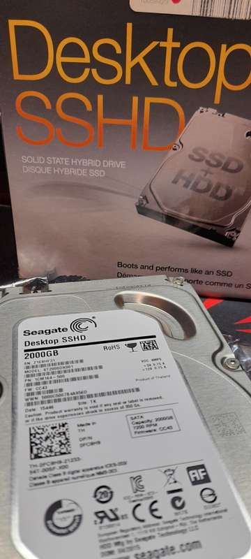 `Massive`  2TB Seagate SSHD ( SSD + Hardrive) 6Gbit/s SATA Drive for Faster Boot and Faster Access