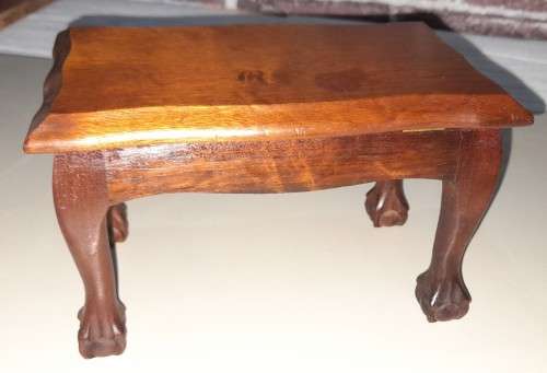 Stunning Vintage Solid Carved Out Wood Ball & Claw Ring Jewellery Case - 140mm High and 210mm Wide