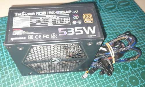 Raidmax Thunder RGB RX-535AP Power Supply with all extra cables in working condition