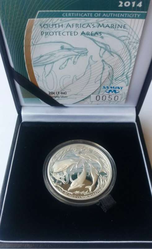 2014 1OZ PROOF SILVER MARINE PROTECTED AREAS 20 CENT.