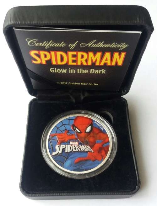 2017 SPIDERMAN 1OZ 9999 SILVER COLOUR COIN (MINTAGE OF 1000)