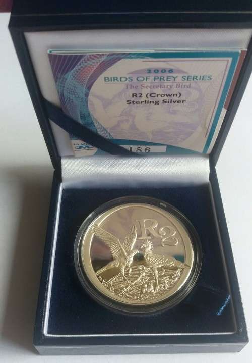 2006 PROOF SILVER R2 CROWN THE SECRETARY BIRD