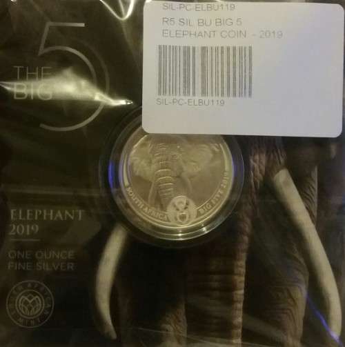 2019 BIG FIVE ELEPHANT 1OZ UNCIRCULATED SILVER