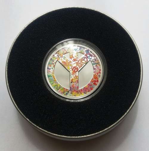 1OZ PROOF SILVER `SUMMER OF LOVE`  ( MINTAGE 1968)