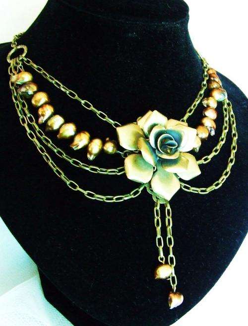 Chained Rose IV- with GENUINE Freshwater Pearls - Exclusive to Maire's Corner - Limited Edition!!