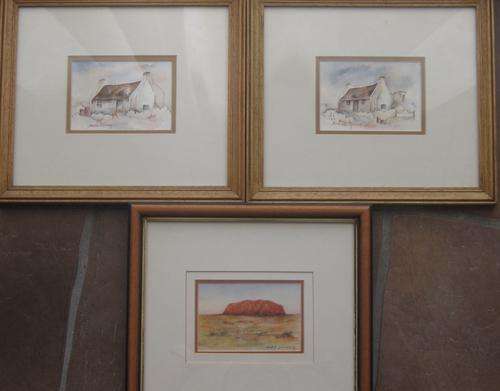 MARIA SCHIRNIG X 3 WATERCOLOURS, VERY BEAUTIFUL ARTWORKS