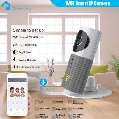 CCTV Clever Dog 720P HD WiFi Smart IP Camera  -  GRAY