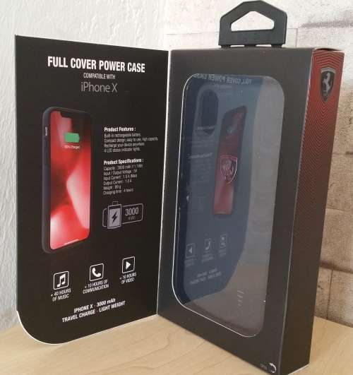 Scuderia Ferrari Full Cover Power Case Compatible With IPHONE X - Black - Original Ferrari Product