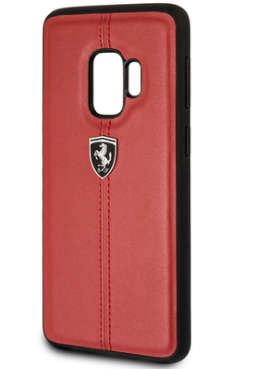 SAMSUNG GALAXY S9 PLUS FERRARI PROTECTIVE CASES RED LEATHER