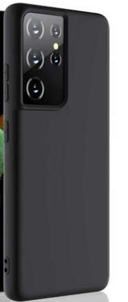 Liquid Silicone Case for Samsung Galaxy S21 Ultra Minimalist Cover - Black