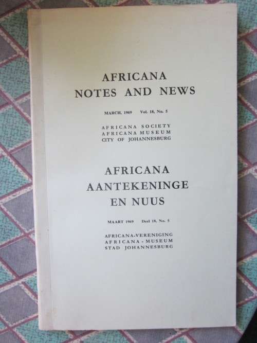 Africana Notes and News/Afrikana Nuus en Aantekeninge Maart 1969 Deel 18 No 5