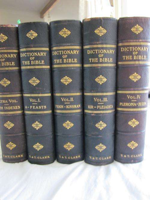 Dictionary of the Bible - James Hastings - Vol 1-4 plus Vol with indexes