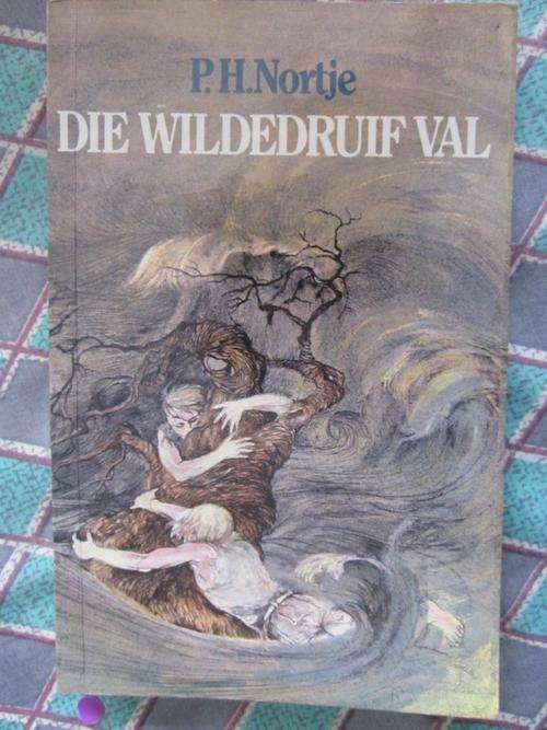 Die Wildedruif Val - PH Nortje -skoolstempel voor in boek