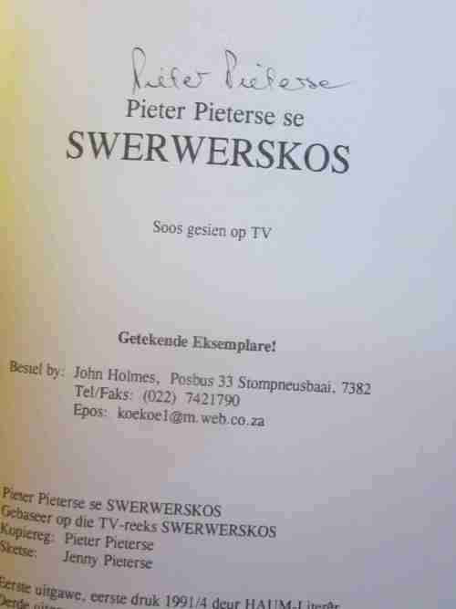 Pieter Pieterse se Swerwerskos- Geteken