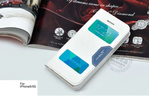 Window time view flip case for Apple iphone 5/5s(White)