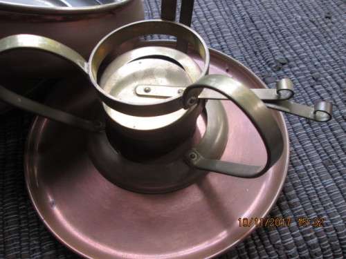 STUNNING OLD COPPER CHAFING DISH....GENUINE OLD ITEM..WORKS LIKE A DREAM