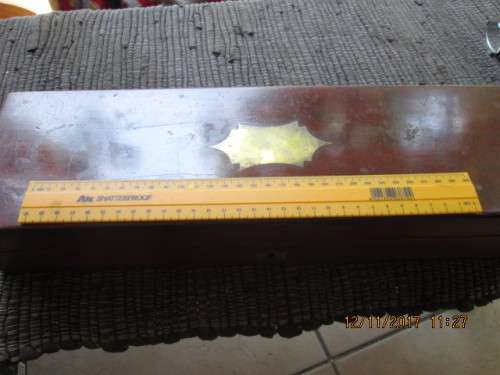 STUNNING OLD INSTUMENT CASE..BRASS FITTINGS/INLAY..VELVET LINED..PSE SEE PICS