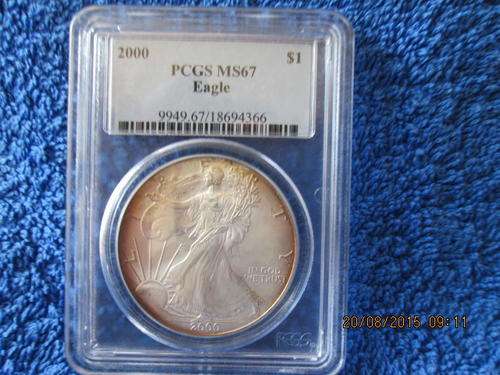 2000 SILVER EAGLE PCGS MS67