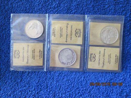 STUNNING BIG FIVE HALF OZ MEDALION SET  .999 SILVER WITH CERTIFICATES