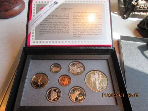 BEAUTIFULLY CASED.COLLECTIBLE...1991 CANADIAN SILVER 175th ANNIVERSARY LAUNCHING OF STEAMER FONTENAC