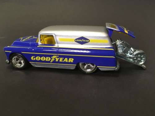 Hotwheels hot wheels SLICK RIDES 55 CHEVY PANEL GRAY TOP GOOD YEAR REAL RIDERS