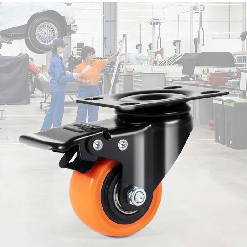 Caster Wheels, (Lockable)  50mm Swivel Plate Casters, Heavy Duty (68kg weight) For Cart, workbench