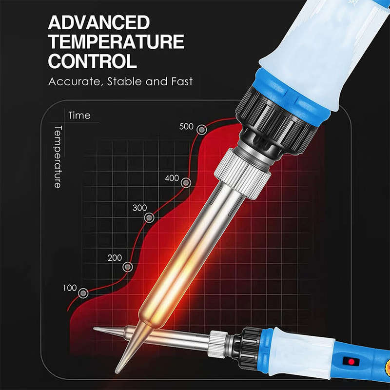 Soldering Iron Kit Electric 60W with Adjustable Temperature Welding Tool Solder Wire 15 in 1 kit