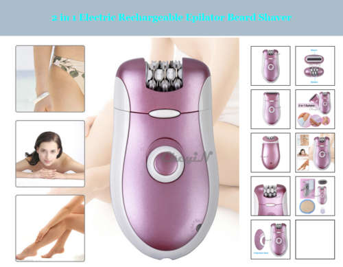 Women Lady 2 in 1 Electric Rechargeable Body Hair Epilator Beard Shaver Razor (FREE POSTAGE)